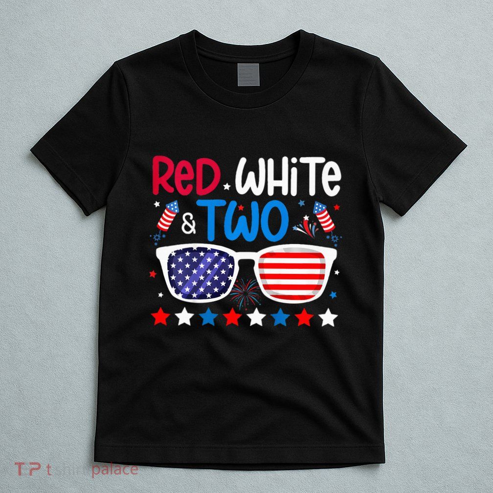 Two 2nd Birthday 4th Of July 2nd Birthday Party T-Shirt