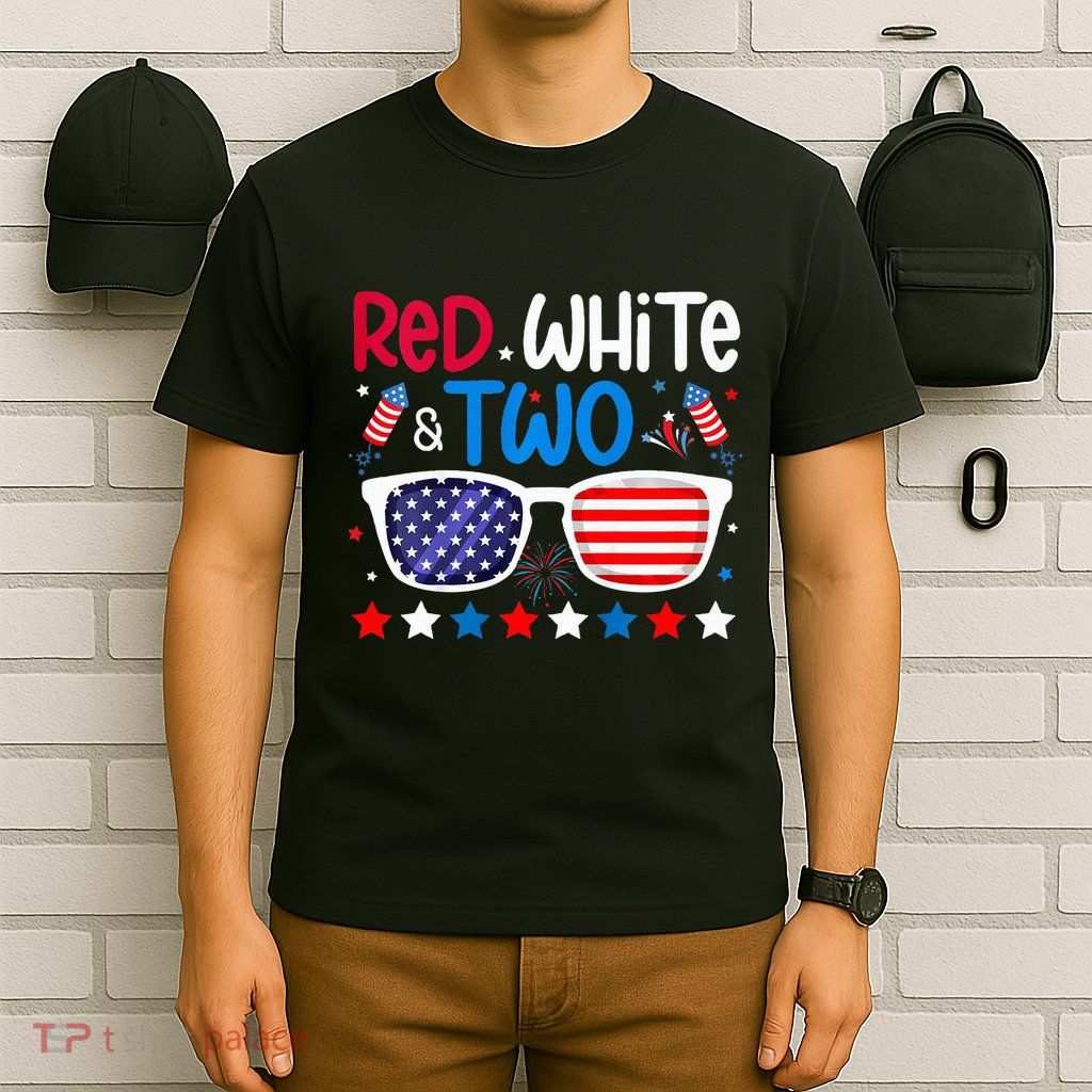 Two 2nd Birthday 4th Of July 2nd Birthday Party T-Shirt
