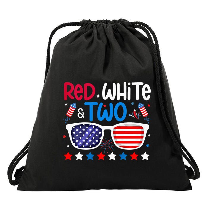 Two 2nd Birthday 4th Of July 2nd Birthday Party Drawstring Bag
