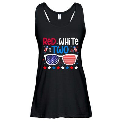 Two 2nd Birthday 4th Of July 2nd Birthday Party Ladies Essential Flowy Tank
