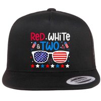 Two 2nd Birthday 4th Of July 2nd Birthday Party Flat Bill Trucker Hat