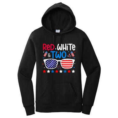 Two 2nd Birthday 4th Of July 2nd Birthday Party Women's Pullover Hoodie