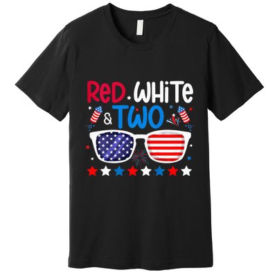 Two 2nd Birthday 4th Of July 2nd Birthday Party Premium T-Shirt