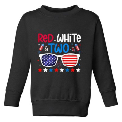 Two 2nd Birthday 4th Of July 2nd Birthday Party Toddler Sweatshirt