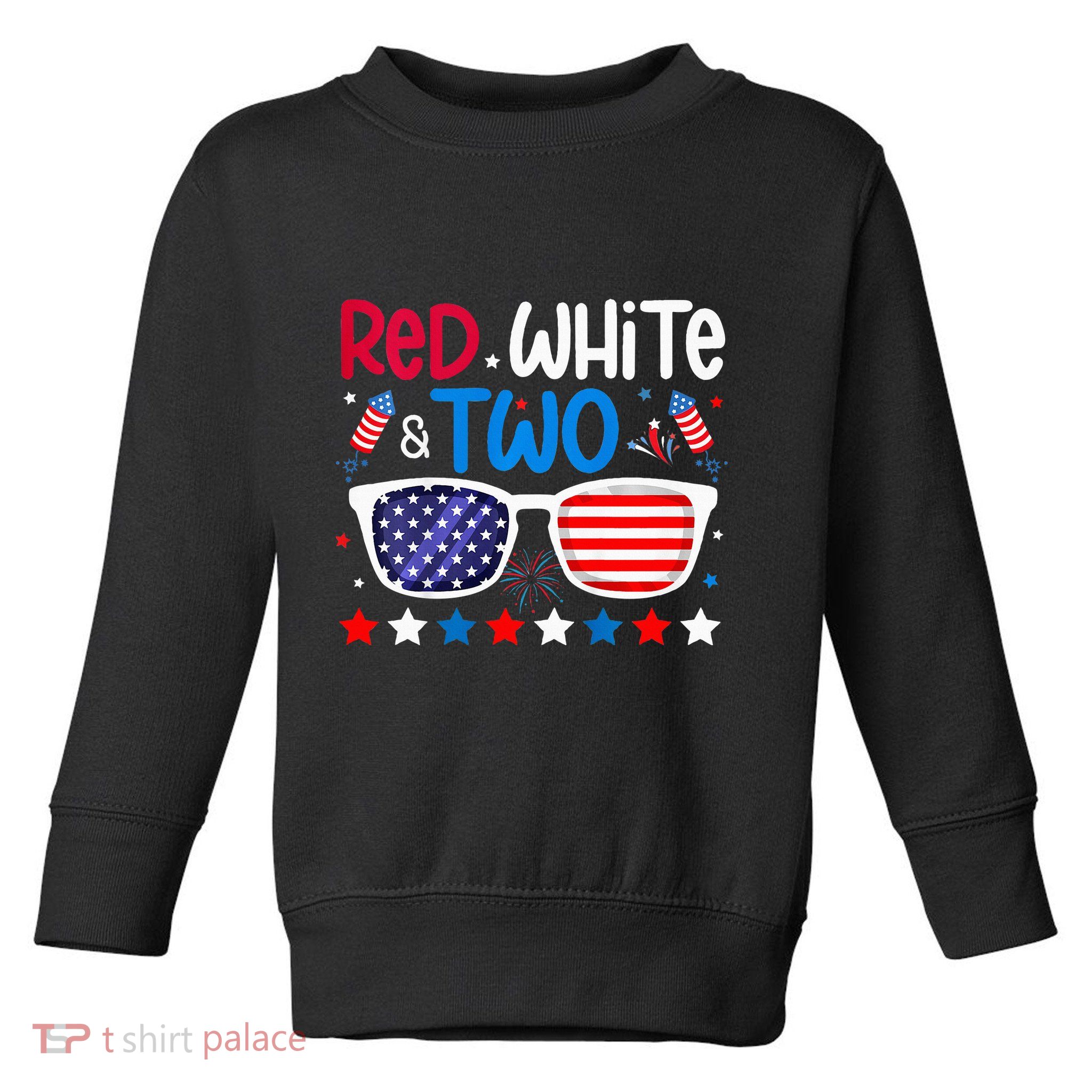 Two 2nd Birthday 4th Of July 2nd Birthday Party Toddler Sweatshirt
