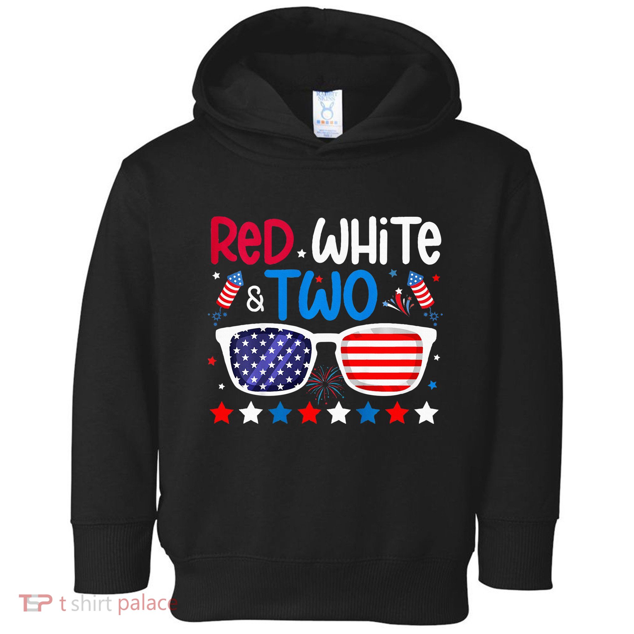 Two 2nd Birthday 4th Of July 2nd Birthday Party Toddler Hoodie
