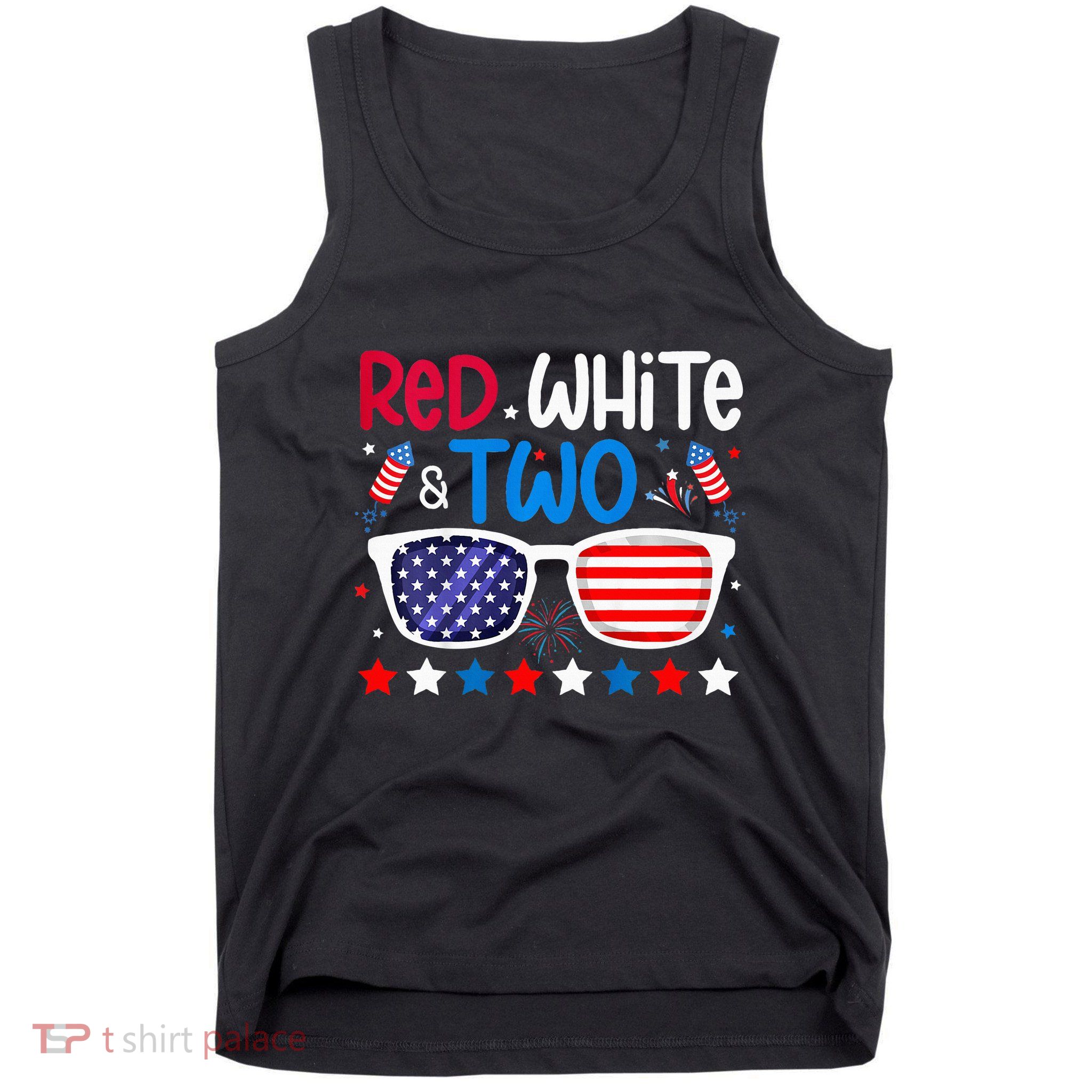 Two 2nd Birthday 4th Of July 2nd Birthday Party Tank Top