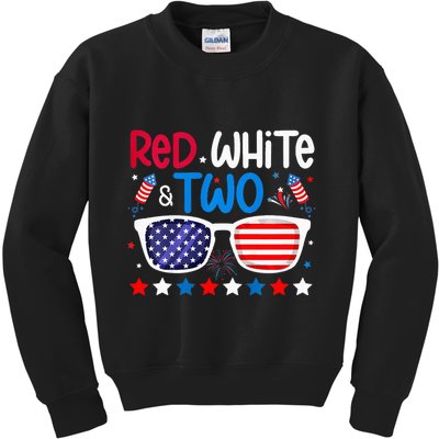 Two 2nd Birthday 4th Of July 2nd Birthday Party Kids Sweatshirt