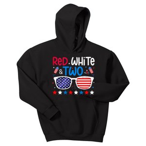 Two 2nd Birthday 4th Of July 2nd Birthday Party Kids Hoodie