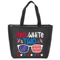 Two 2nd Birthday 4th Of July 2nd Birthday Party Zip Tote Bag