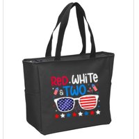 Two 2nd Birthday 4th Of July 2nd Birthday Party Zip Tote Bag