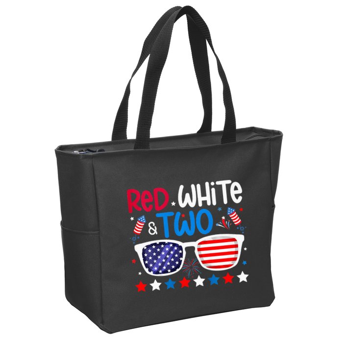 Two 2nd Birthday 4th Of July 2nd Birthday Party Zip Tote Bag