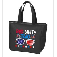 Two 2nd Birthday 4th Of July 2nd Birthday Party Zip Tote Bag