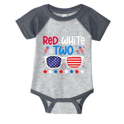 Two 2nd Birthday 4th Of July 2nd Birthday Party Infant Baby Jersey Bodysuit