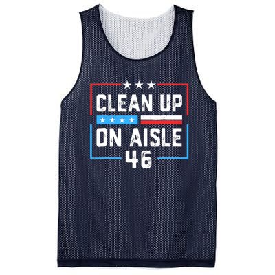 Trump 2024 Back America Clean Up On Aisle 46 Anti Joe Biden Mesh Reversible Basketball Jersey Tank