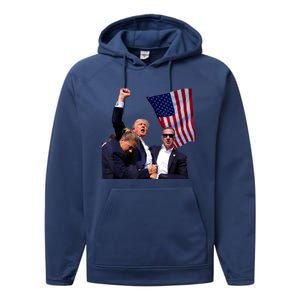 Trump 2024 Butler Pennsylvania Trump Assasination Trump Shot Performance Fleece Hoodie