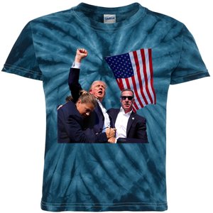 Trump 2024 Butler Pennsylvania Trump Assasination Trump Shot Kids Tie-Dye T-Shirt