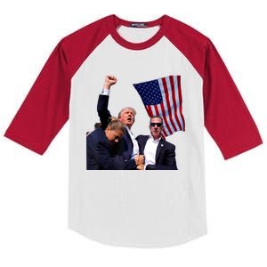 Trump 2024 Butler Pennsylvania Trump Assasination Trump Shot Kids Colorblock Raglan Jersey