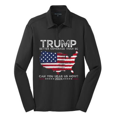 Trump 2024 Better Coverage Than 5g Can You Hear Us Now Silk Touch Performance Long Sleeve Polo