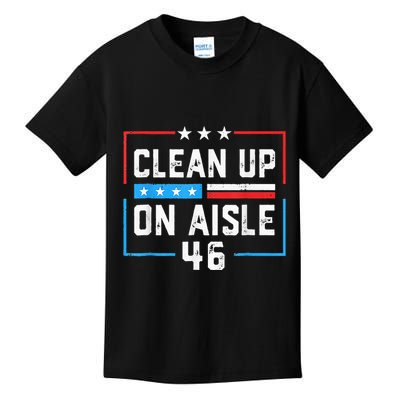 Trump 2024 Back America Clean Up On Aisle 46 Anti Joe Biden Kids T-Shirt