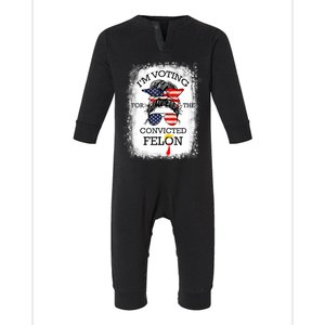 Trump 2024 Convicted Felon IM Voting Convicted Felon 2024 Infant Fleece One Piece