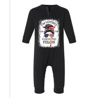 Trump 2024 Convicted Felon IM Voting Convicted Felon 2024 Infant Fleece One Piece