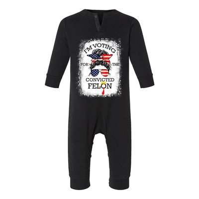 Trump 2024 Convicted Felon IM Voting Convicted Felon 2024 Infant Fleece One Piece