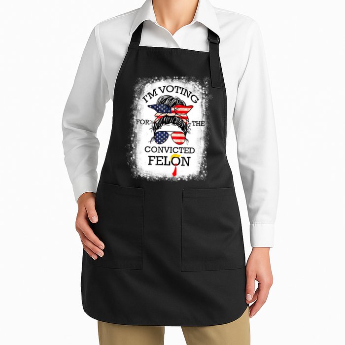 Trump 2024 Convicted Felon IM Voting Convicted Felon 2024 Full-Length Apron With Pockets