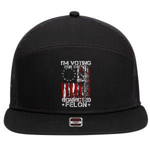 Trump 2024 Convicted Felon IM Voting Convicted Felon 2024 7 Panel Mesh Trucker Snapback Hat