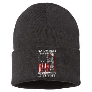 Trump 2024 Convicted Felon IM Voting Convicted Felon 2024 Sustainable Knit Beanie