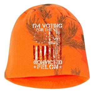 Trump 2024 Convicted Felon IM Voting Convicted Felon 2024 Kati - Camo Knit Beanie