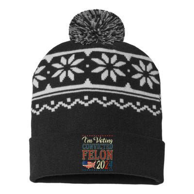 Trump 2024 Convicted Felon USA-Made Snowflake Beanie