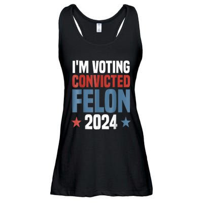 Trump 2024 Convicted Felon Im Voting Convicted Felon 2024 Ladies Essential Flowy Tank