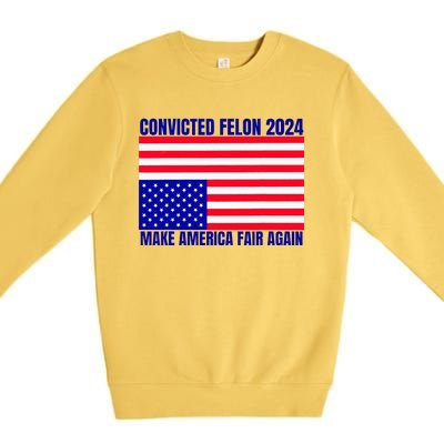 Trump 2024 Convicted Felon American Flag Premium Crewneck Sweatshirt