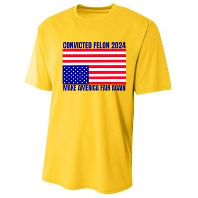 Trump 2024 Convicted Felon American Flag Performance Sprint T-Shirt