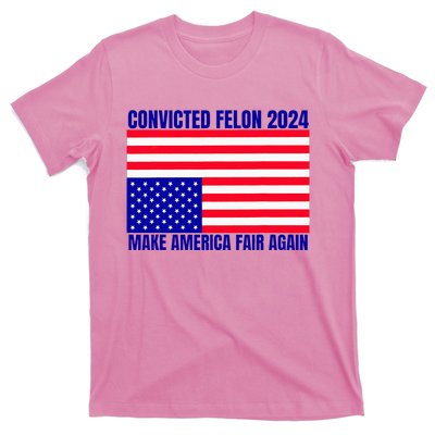 Trump 2024 Convicted Felon American Flag T-Shirt