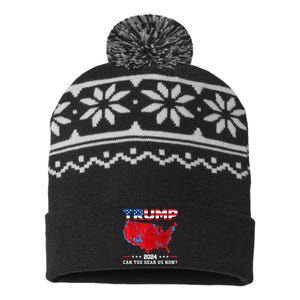 Trump 2024 Can You Hear Us Now Map Of 2024 Election Results USA-Made Snowflake Beanie