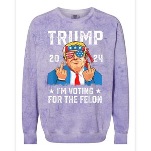 Trump 2024 Convicted Felon Im Voting Convicted Felon 2024 Colorblast Crewneck Sweatshirt