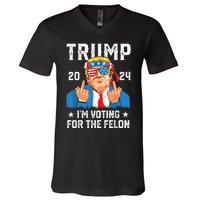 Trump 2024 Convicted Felon Im Voting Convicted Felon 2024 V-Neck T-Shirt