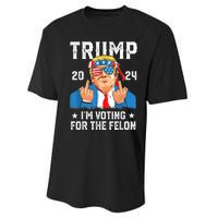 Trump 2024 Convicted Felon Im Voting Convicted Felon 2024 Performance Sprint T-Shirt