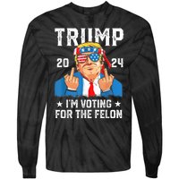 Trump 2024 Convicted Felon Im Voting Convicted Felon 2024 Tie-Dye Long Sleeve Shirt