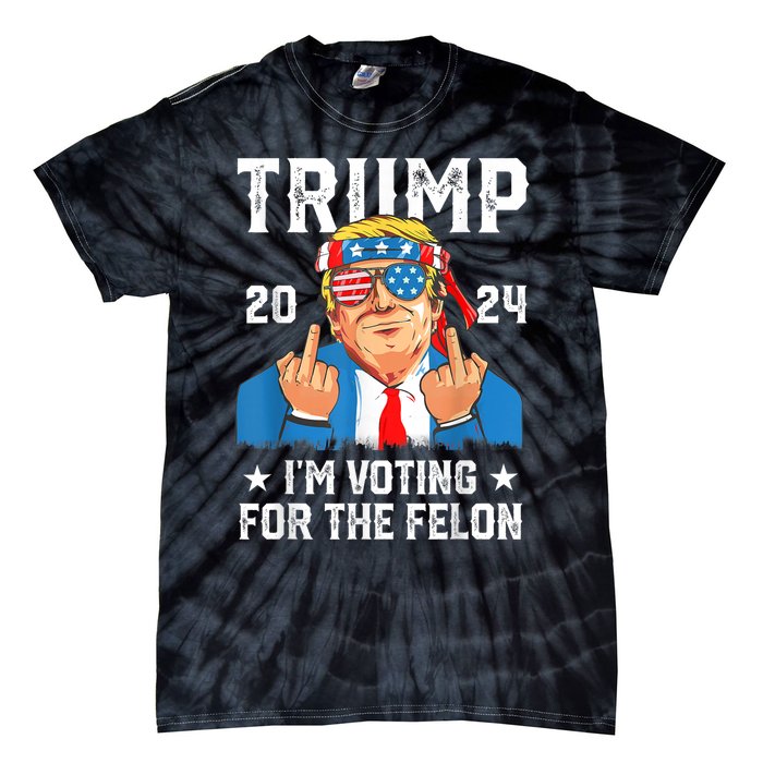 Trump 2024 Convicted Felon Im Voting Convicted Felon 2024 Tie-Dye T-Shirt