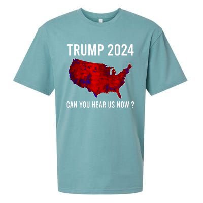 Trump 2024 Can You Hear Us Now Sueded Cloud Jersey T-Shirt