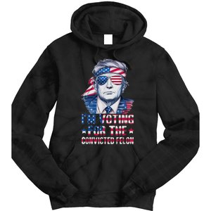 Trump 2024 Convicted Felon Im Voting Convicted Felon 2024 Tie Dye Hoodie