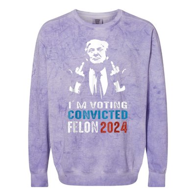 Trump 2024 Convicted Felon Im Voting Convicted Felon 2024 Colorblast Crewneck Sweatshirt