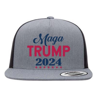 Trump 2024 Campaign Graphics Flat Bill Trucker Hat