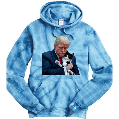 Trump 2024 Cat Maga Funny Trump Cat Tie Dye Hoodie