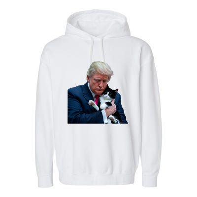 Trump 2024 Cat Maga Funny Trump Cat Garment-Dyed Fleece Hoodie