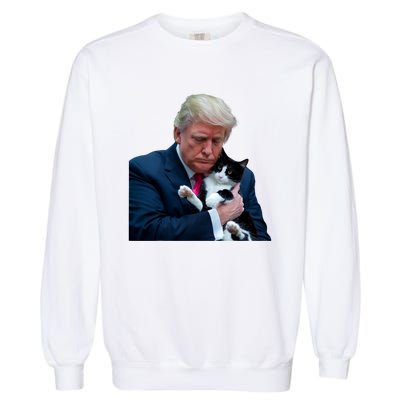 Trump 2024 Cat Maga Funny Trump Cat Garment-Dyed Sweatshirt