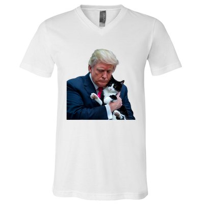 Trump 2024 Cat Maga Funny Trump Cat V-Neck T-Shirt